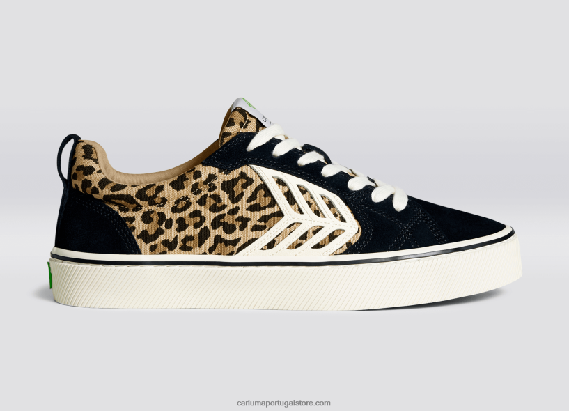 X2LHZ136 homens leopardo/marfim Cariuma