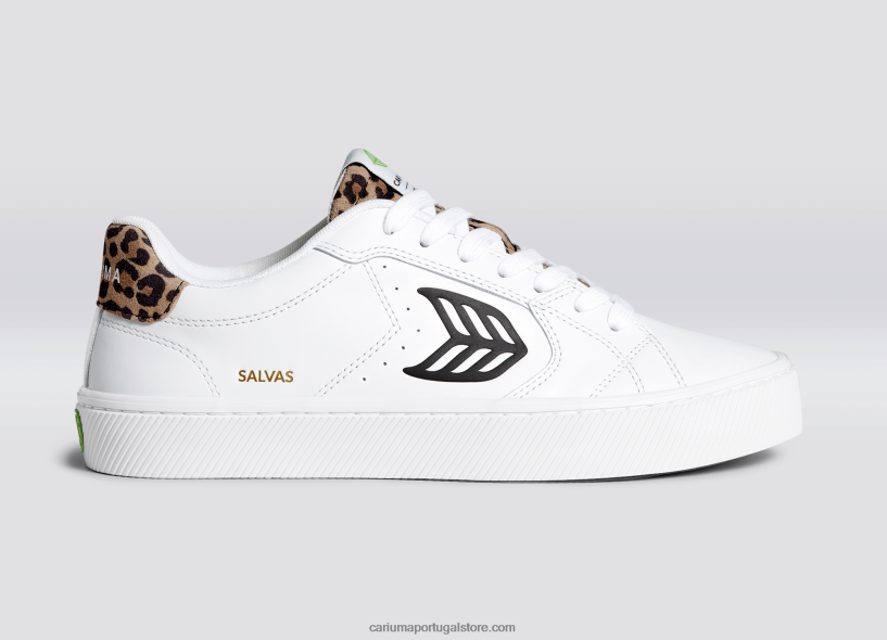 X2LHZ100 homens couro lwg branco/leopardo Cariuma