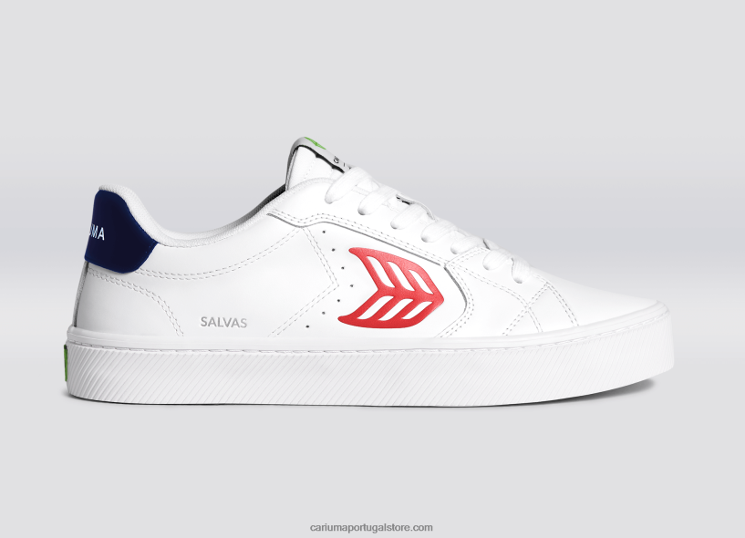 X2LHZ102 homens couro lwg branco/vermelho Cariuma