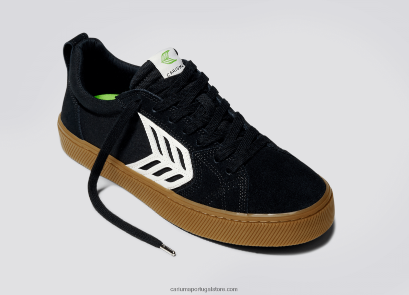 X2LHZ159 homens pé direito (sapato único)-todo preto chiclete/marfim Cariuma
